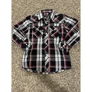 Gioberti Boys Casual Western Plaid Long‎ Sleeve Pearl Snaps Shirt Long Sleeve 5T